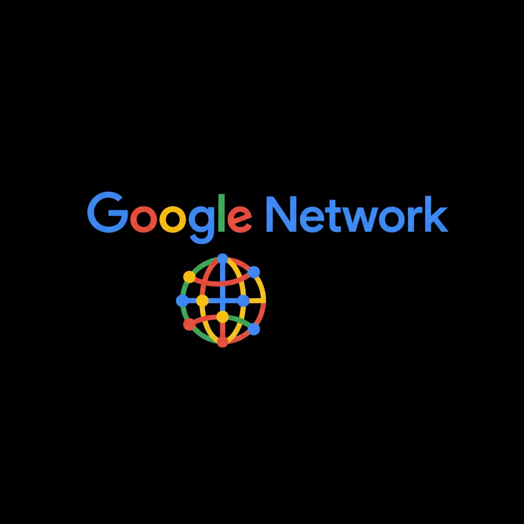 Используя стилистику логотипов Google для поисковика и Cloud сервиса сгенерируй логотип для Google Network emoji