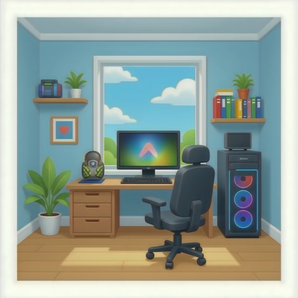 Make a gaming PC room emoji