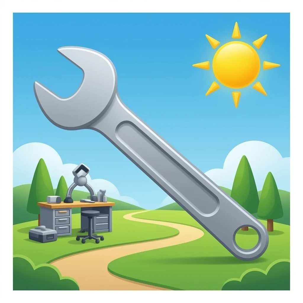 Repair workshop with wrench emoji