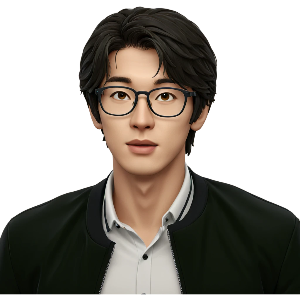 male in glasses with jacket emoji