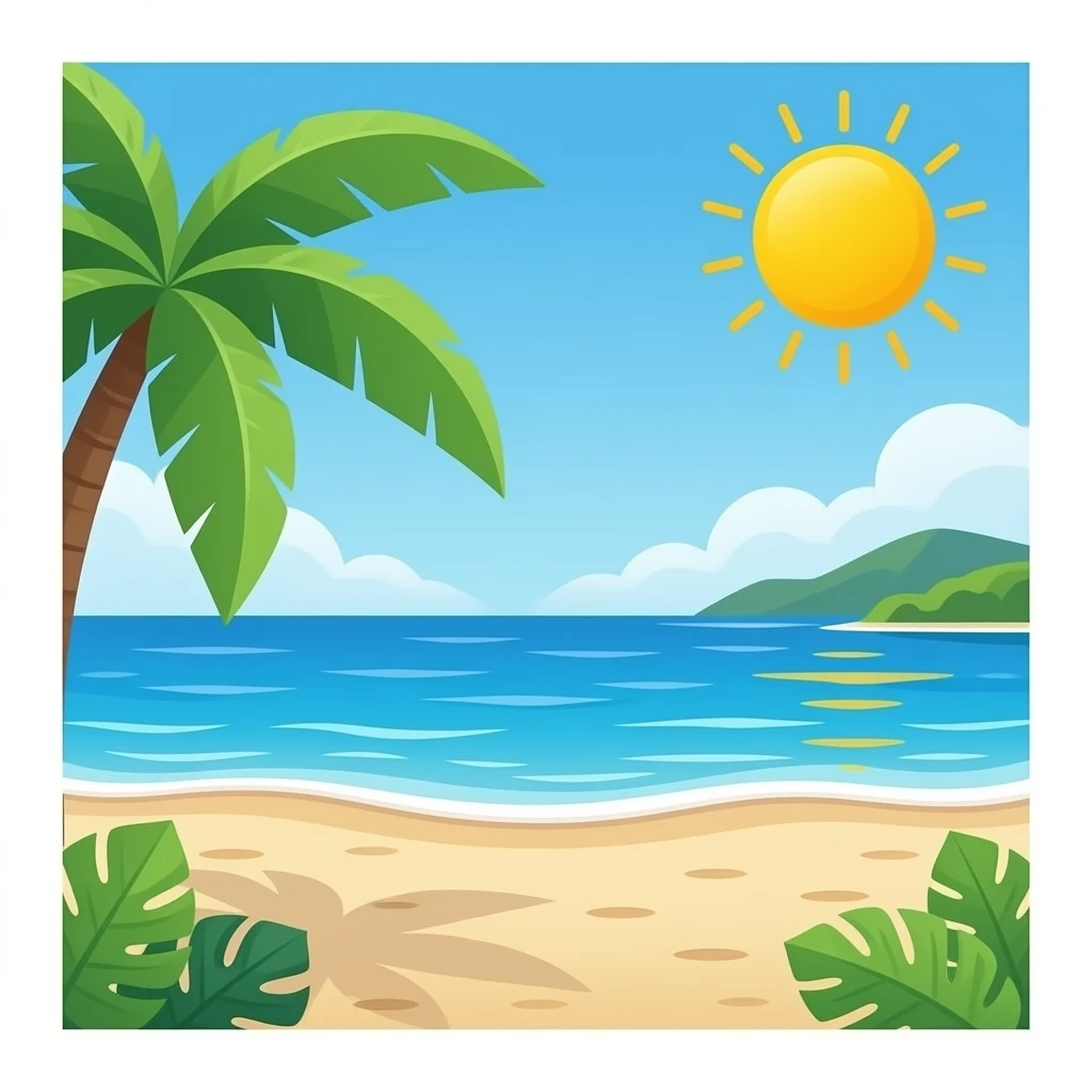 the beach emoji