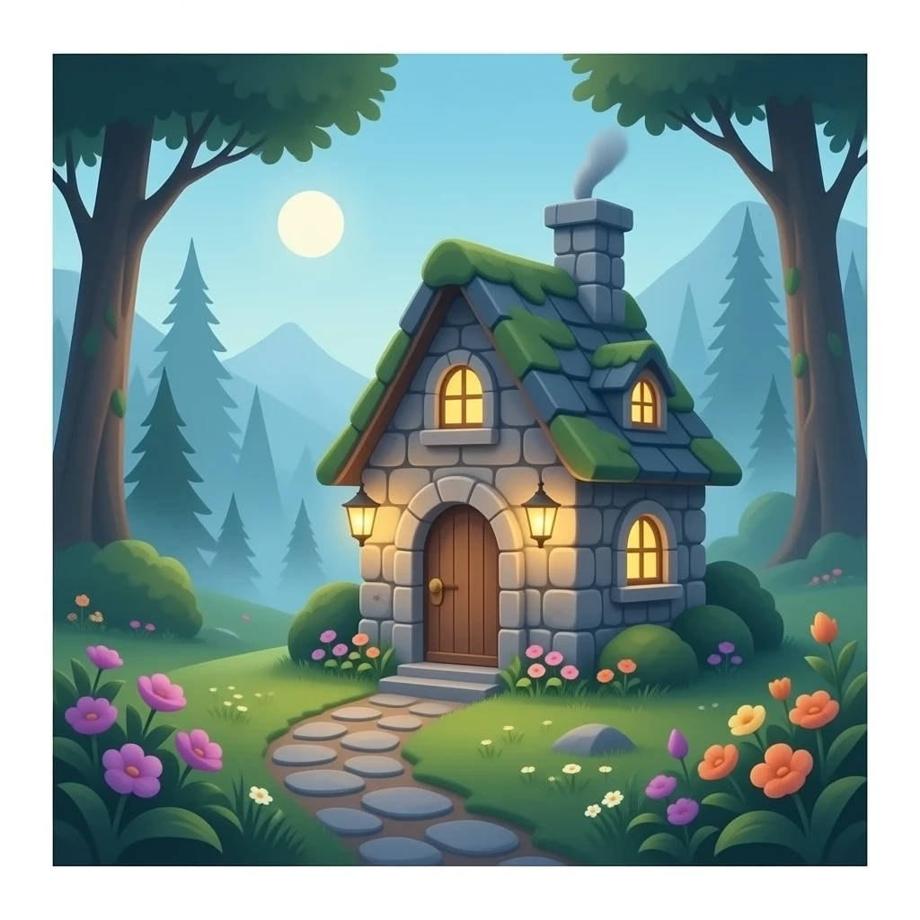 Nostalgic stone fairy house emoji