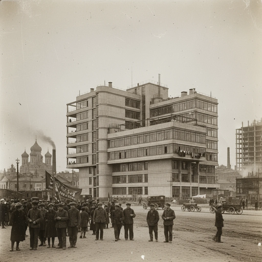Конструктивистский дом-коммуна на фоне Москвы 1920 года

Стиль - архивные снимки emoji