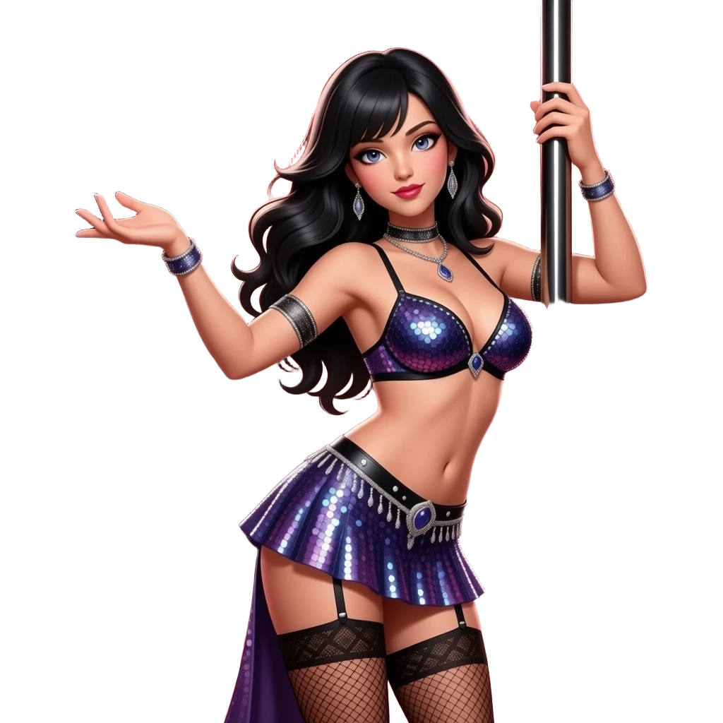 light skin exotic dancer on a stripper pole emoji