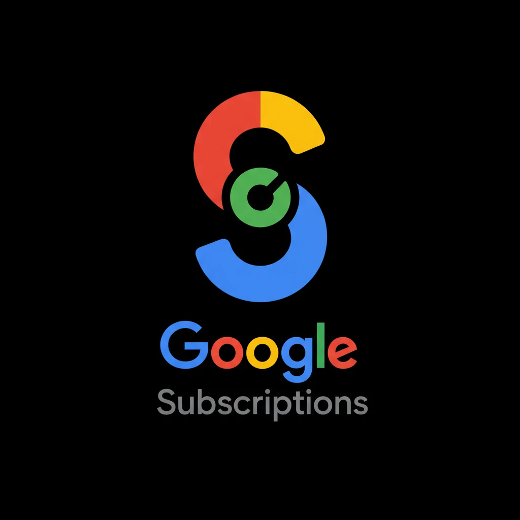 Используя стилистику логотипов Google для поисковика и Cloud сервиса сгенерируй логотип для Google подписок emoji