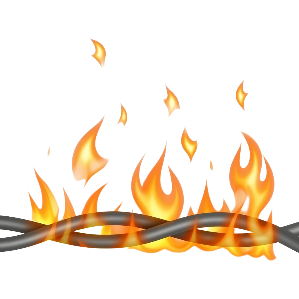 electric wire on fire emoji