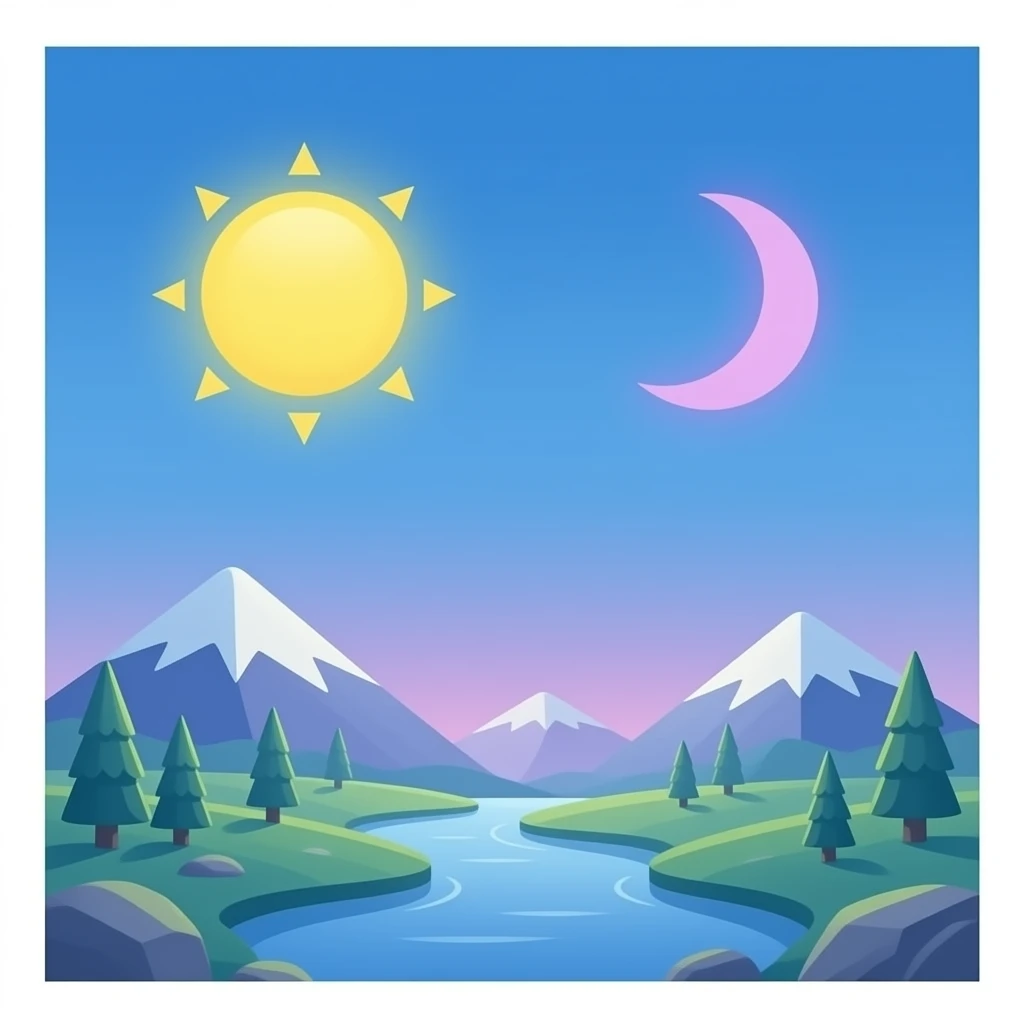 A blue sun and a purple moon high quality, detailed. emoji