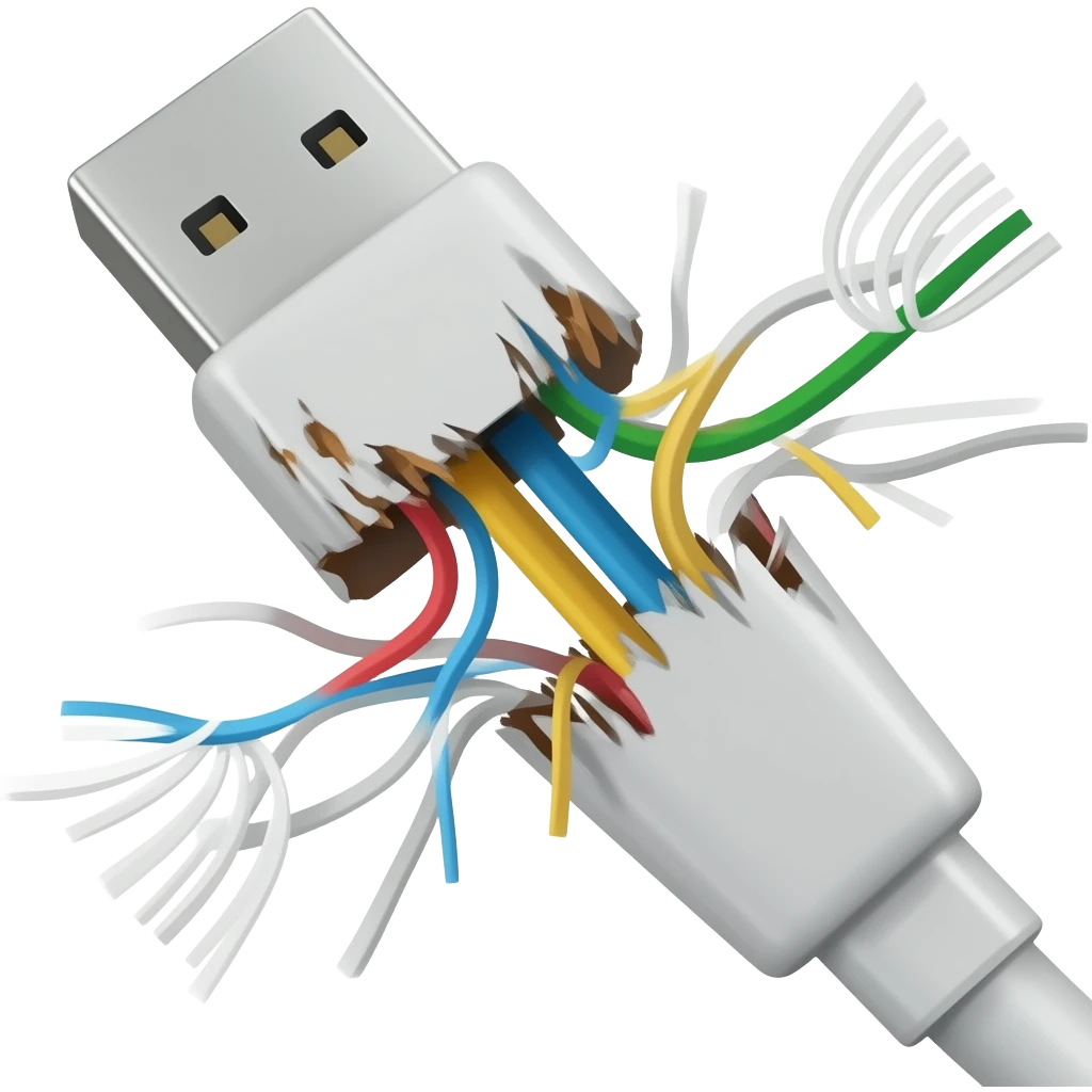 wrong cable was disconnected - accident, damage, error emoji