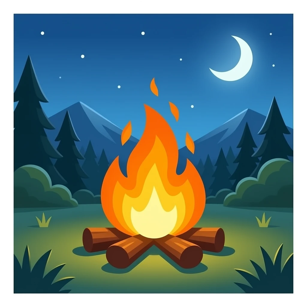 camp fire emoji