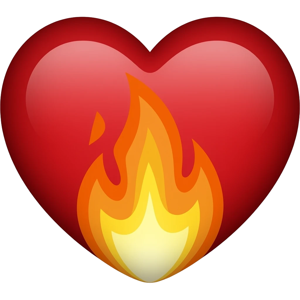 Heart with fire emoji