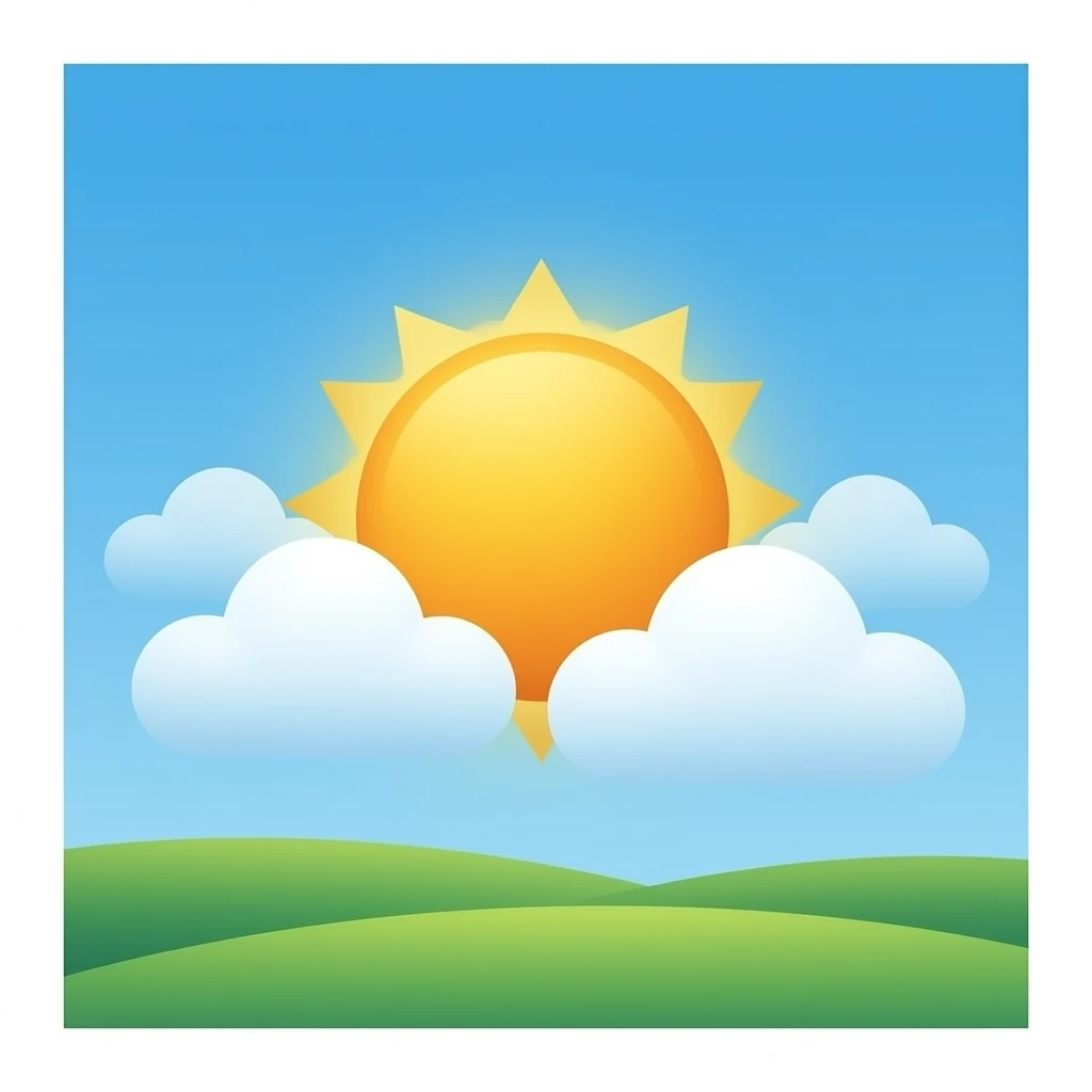 sun behind the clouds emoji