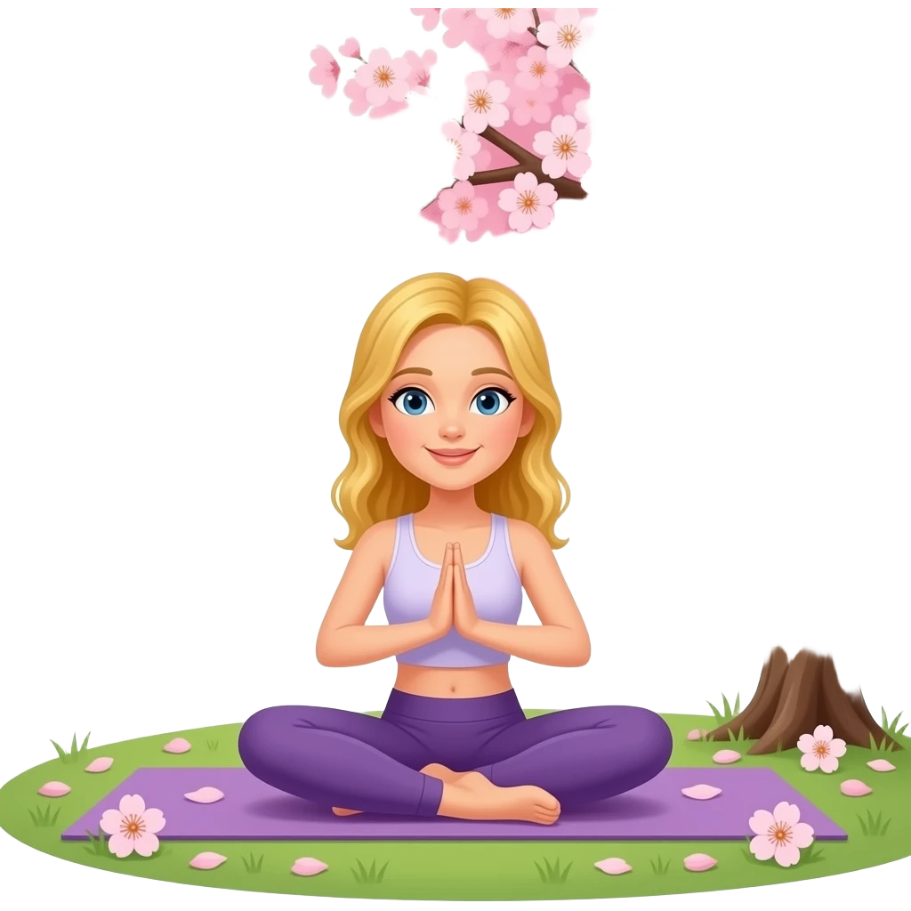 👱🏻‍♀️ 🧘🏼‍♀️🌸🌞🌳 emoji
