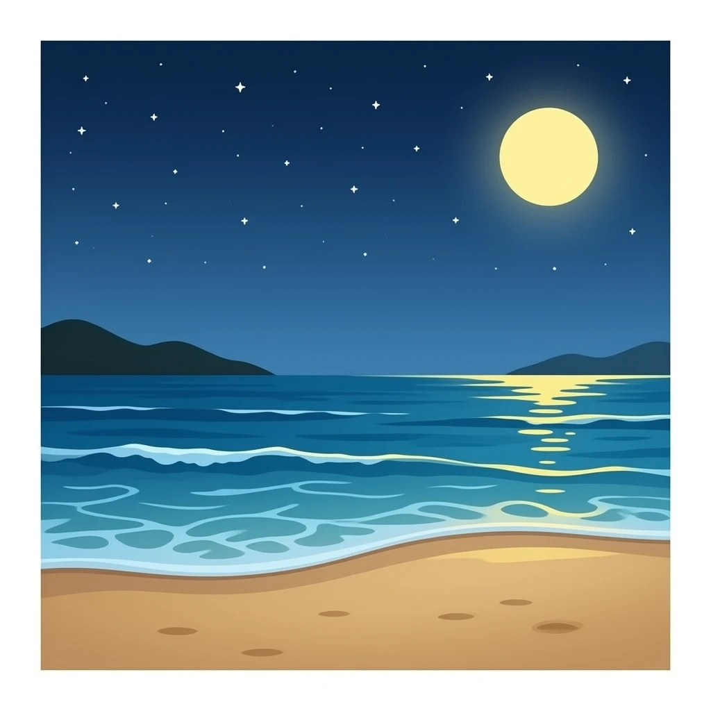 Playa en la noche emoji