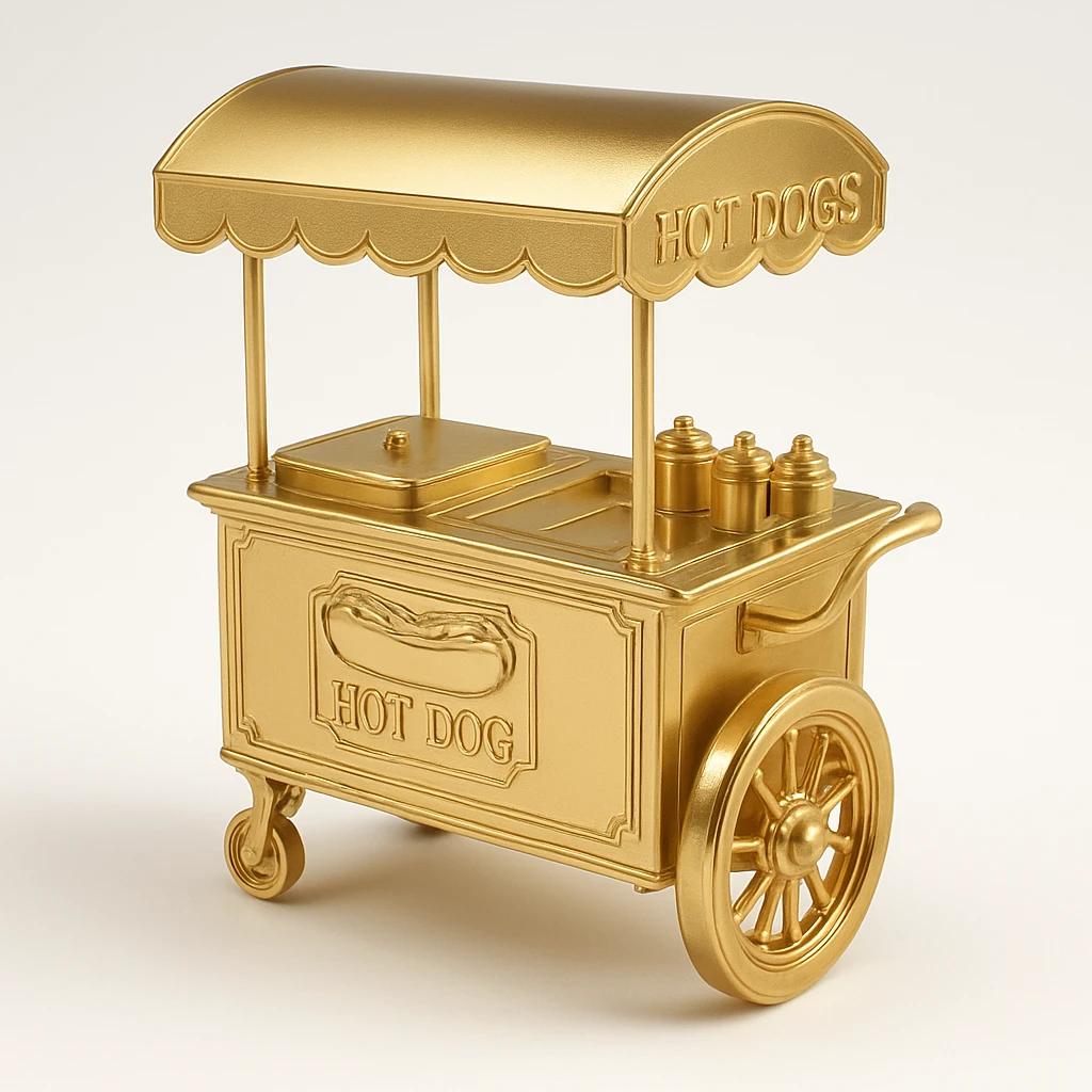 hotdog seller in New York with cart emoji
