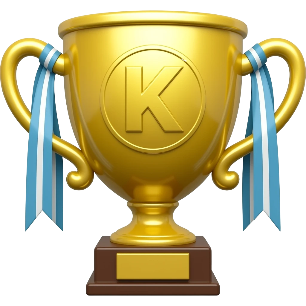 create a trophy and letters akela on the trophy emoji