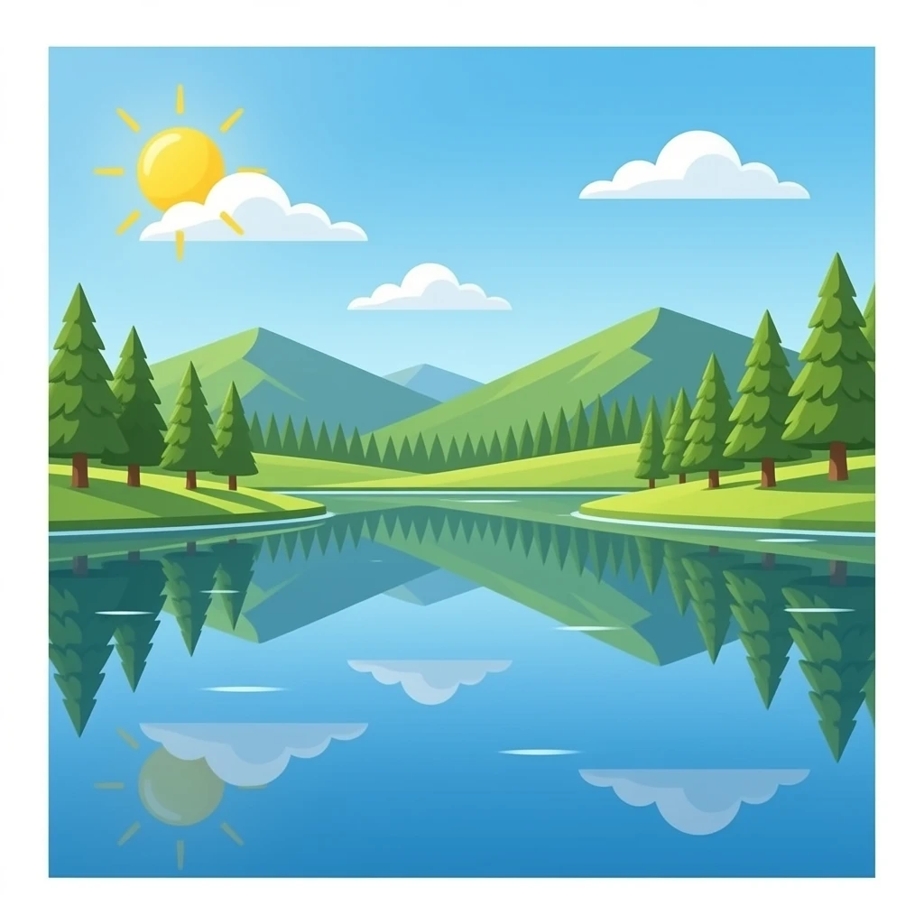 A lake being reflected emoji