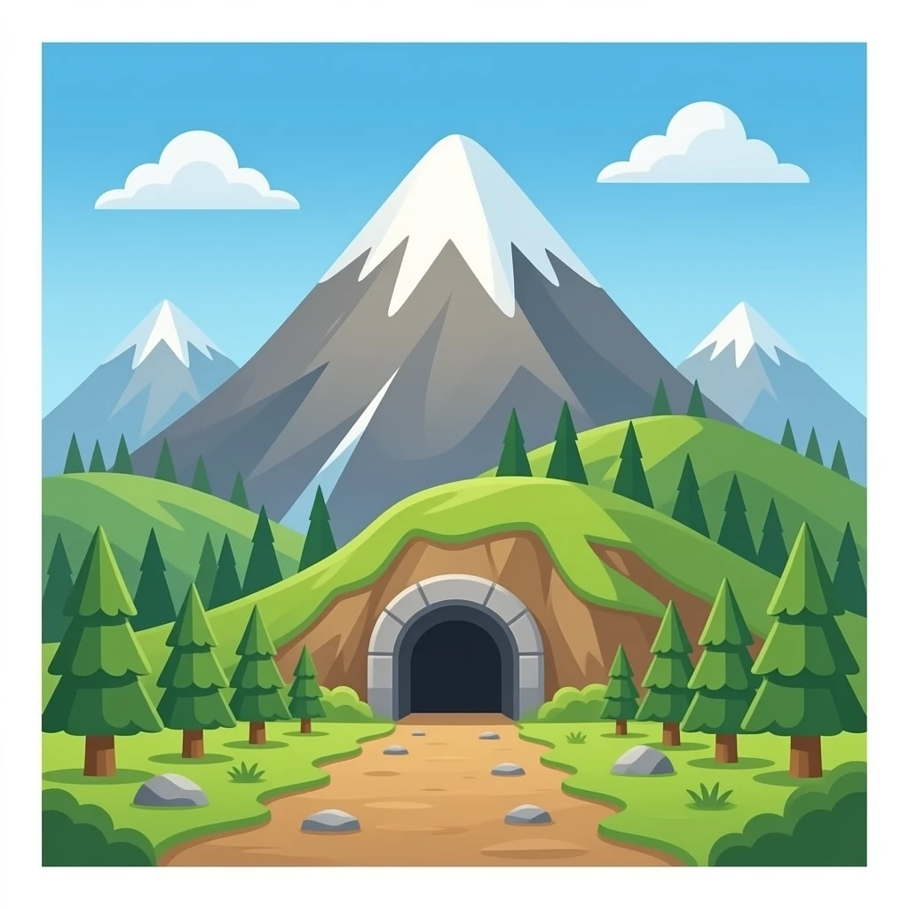 Mountain no background with mine entrance emoji