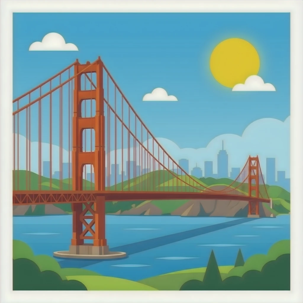 Golden gate with the city in the back emoji
