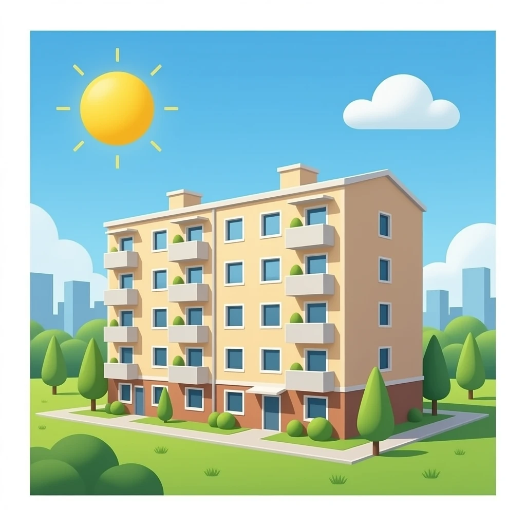 A multi-storey block of flats no background emoji