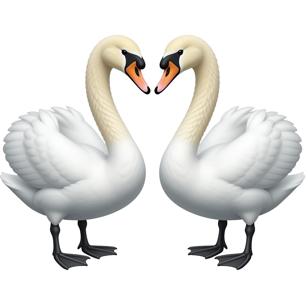 2 Swan facing each other emoji