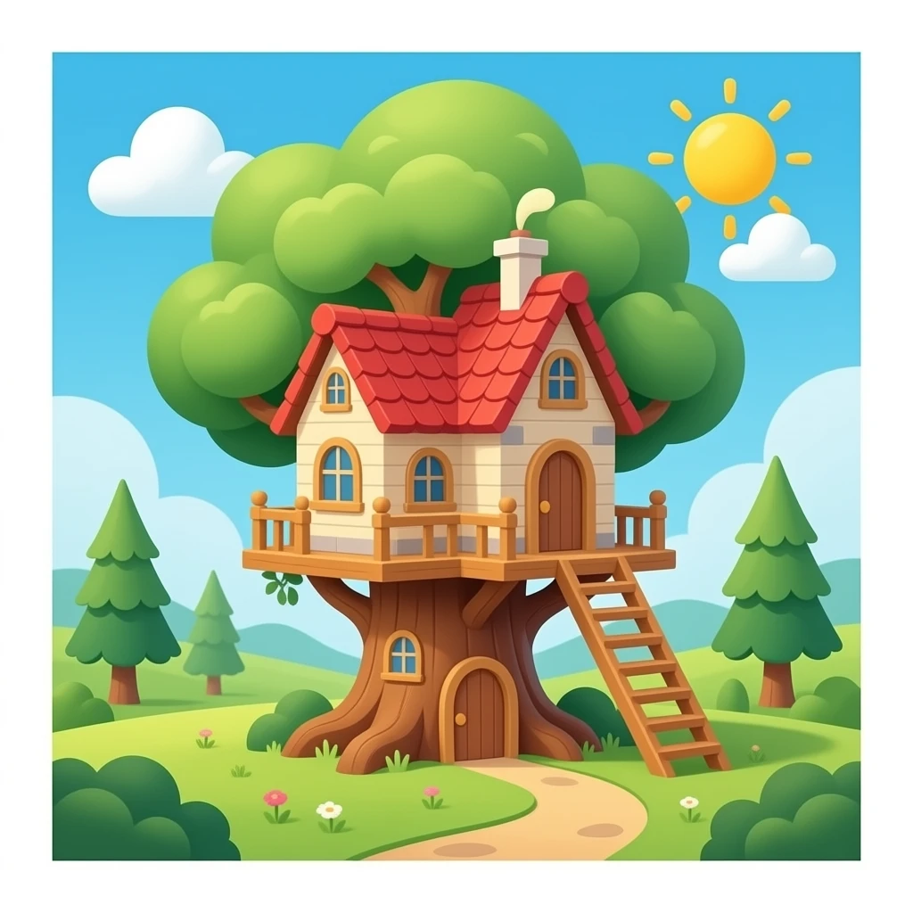Mansion tree house emoji