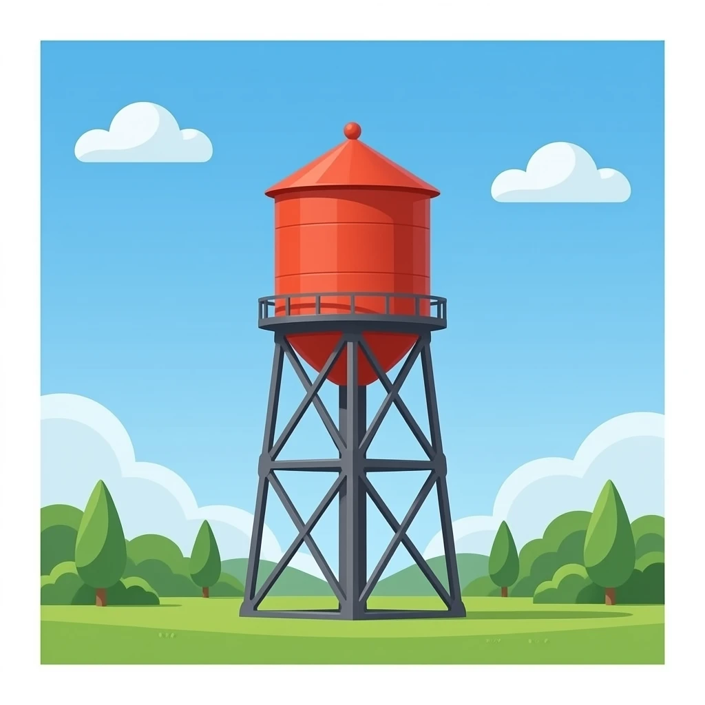 red water tower by itself emoji