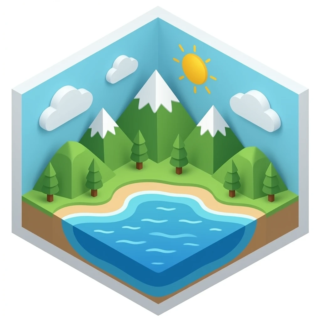 Isometric ocean emoji