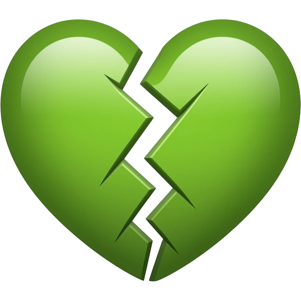 Green Broken heart emoji