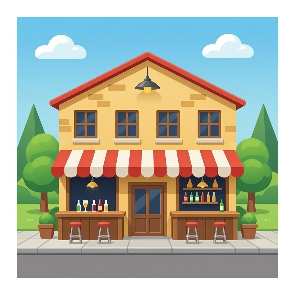 bar named drunki building emoji no background emoji