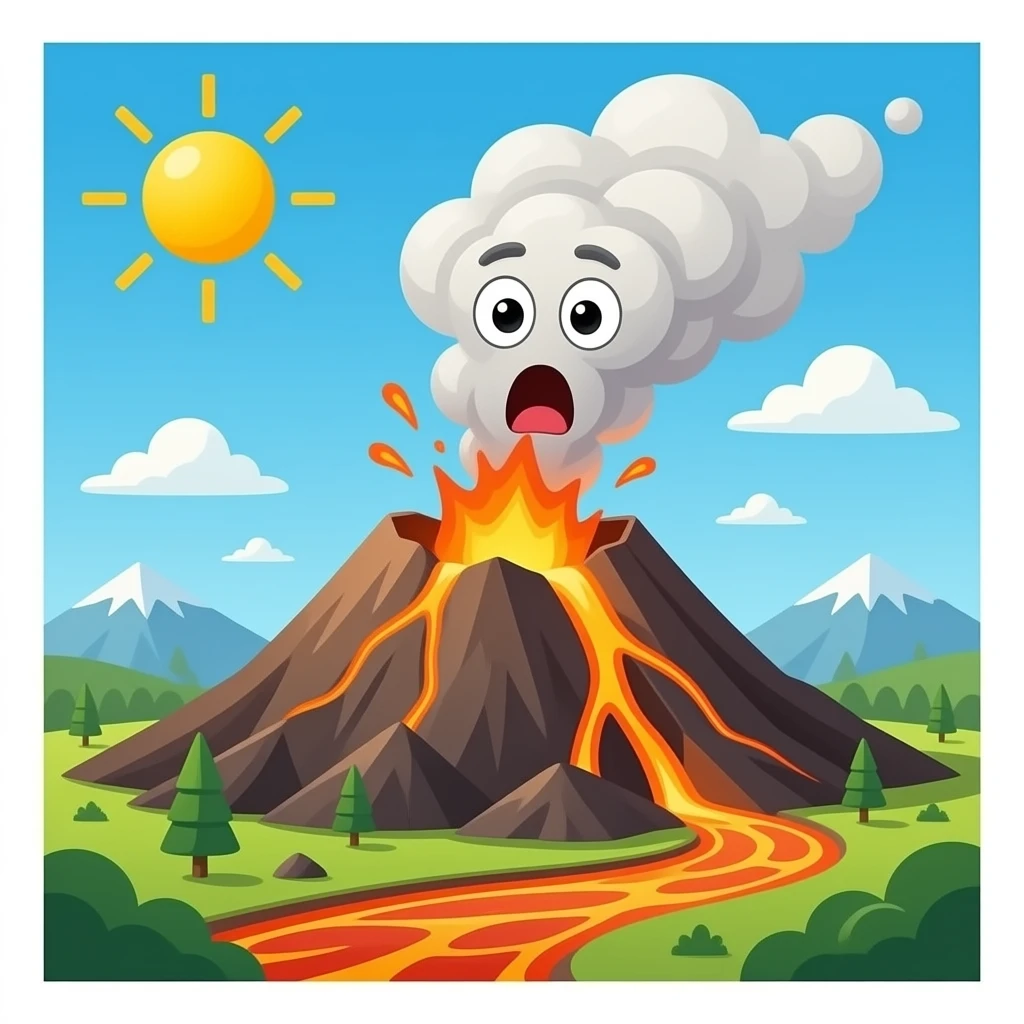surprised volcano emoji
