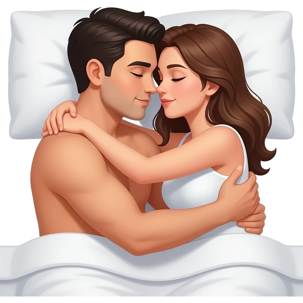 Fait moi 2 personne qui font l’amour dans le lit emoji
