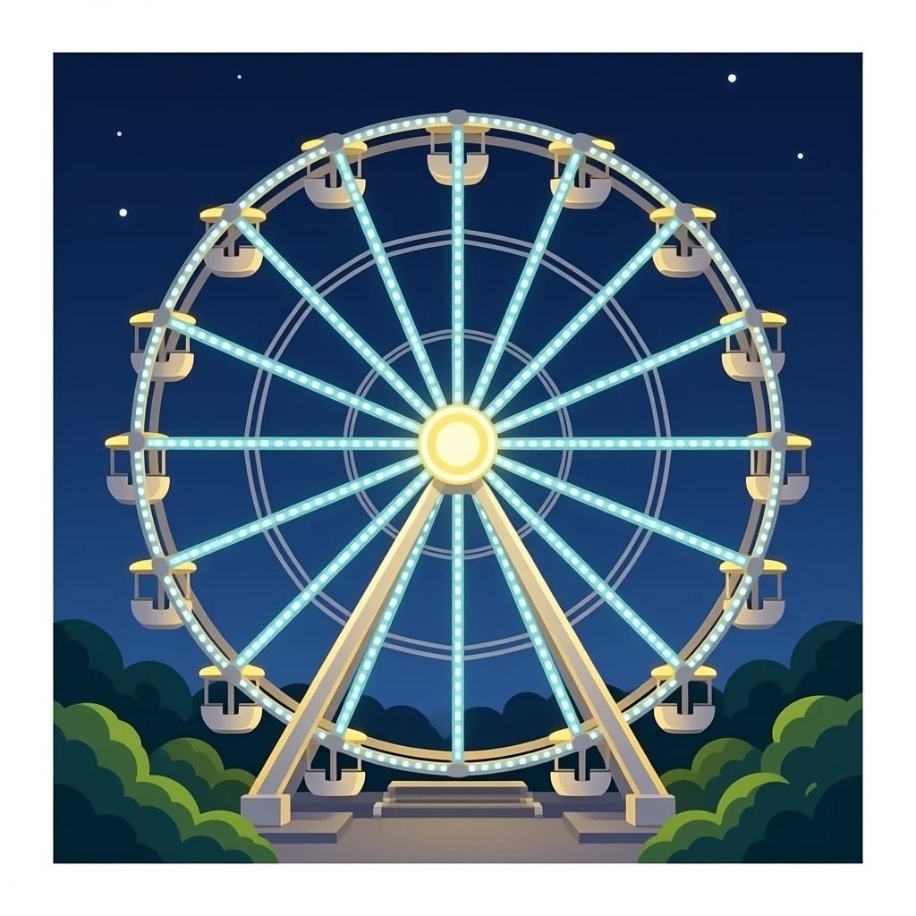ferris wheel with glowing lights just ferris wheel emoji