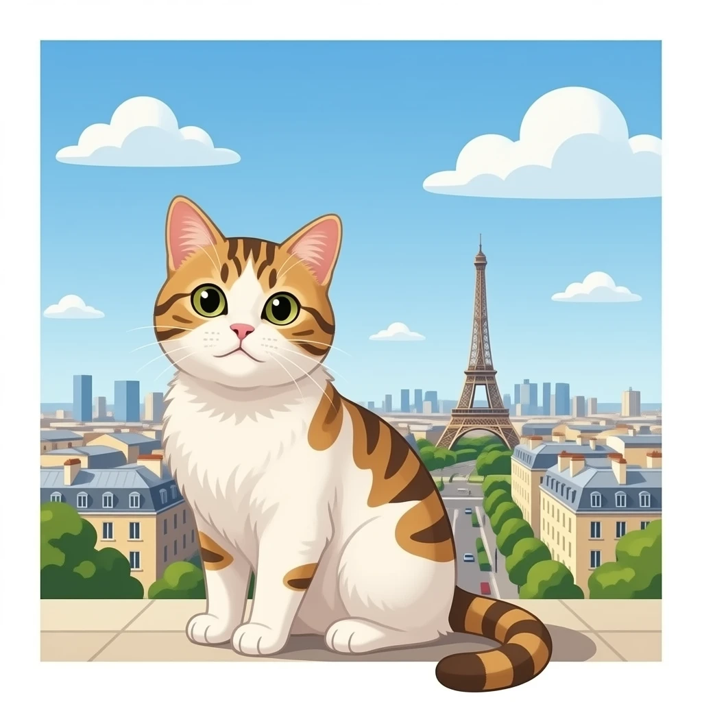 Cat in Paris saying ‘awww’ emoji