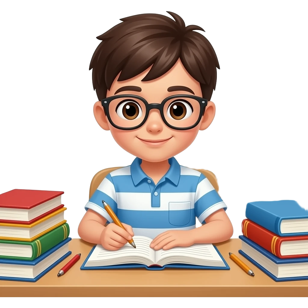 3D boy studing emoji