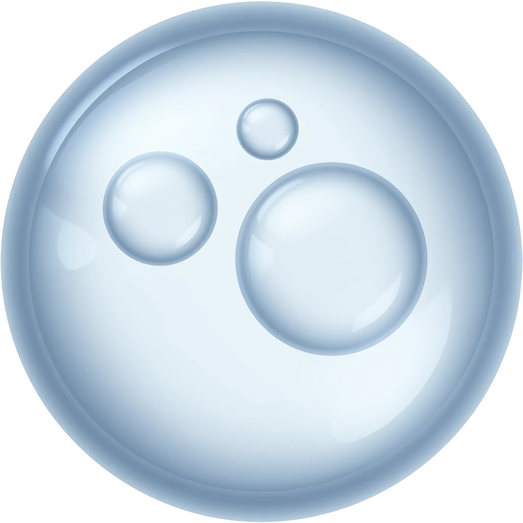 three clear tiny bubbles in air without human emoji