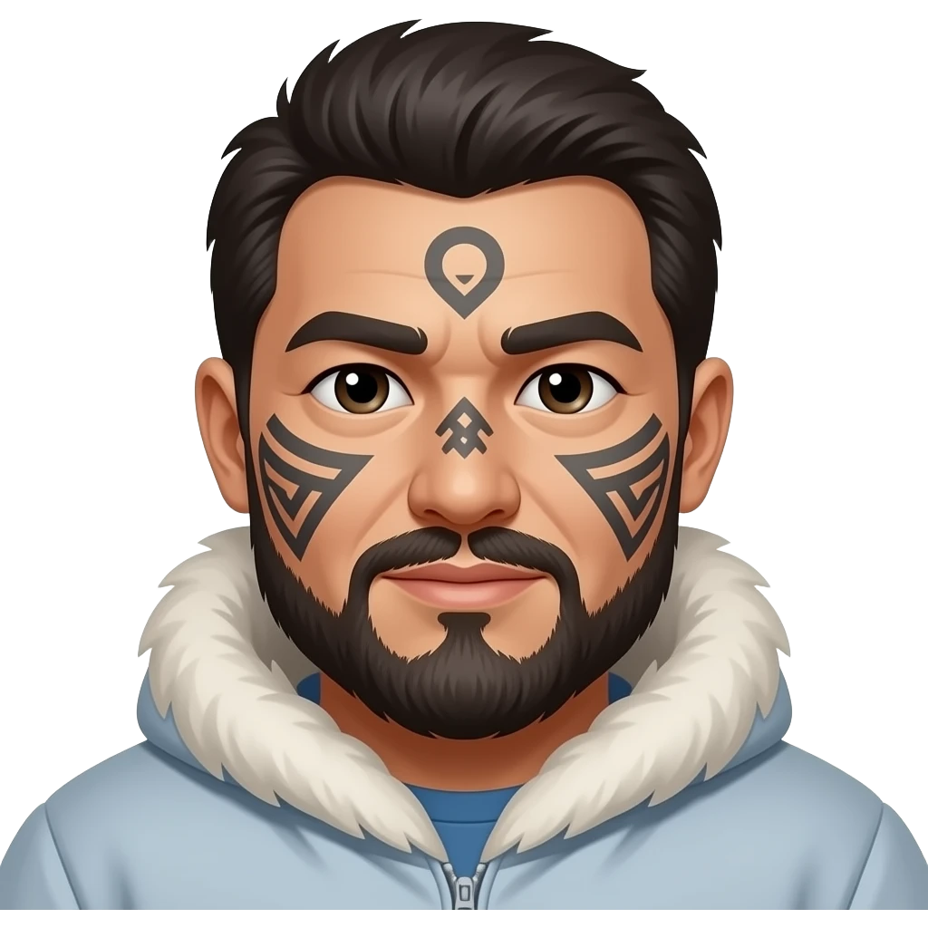 eskimo man with face tattooes emoji