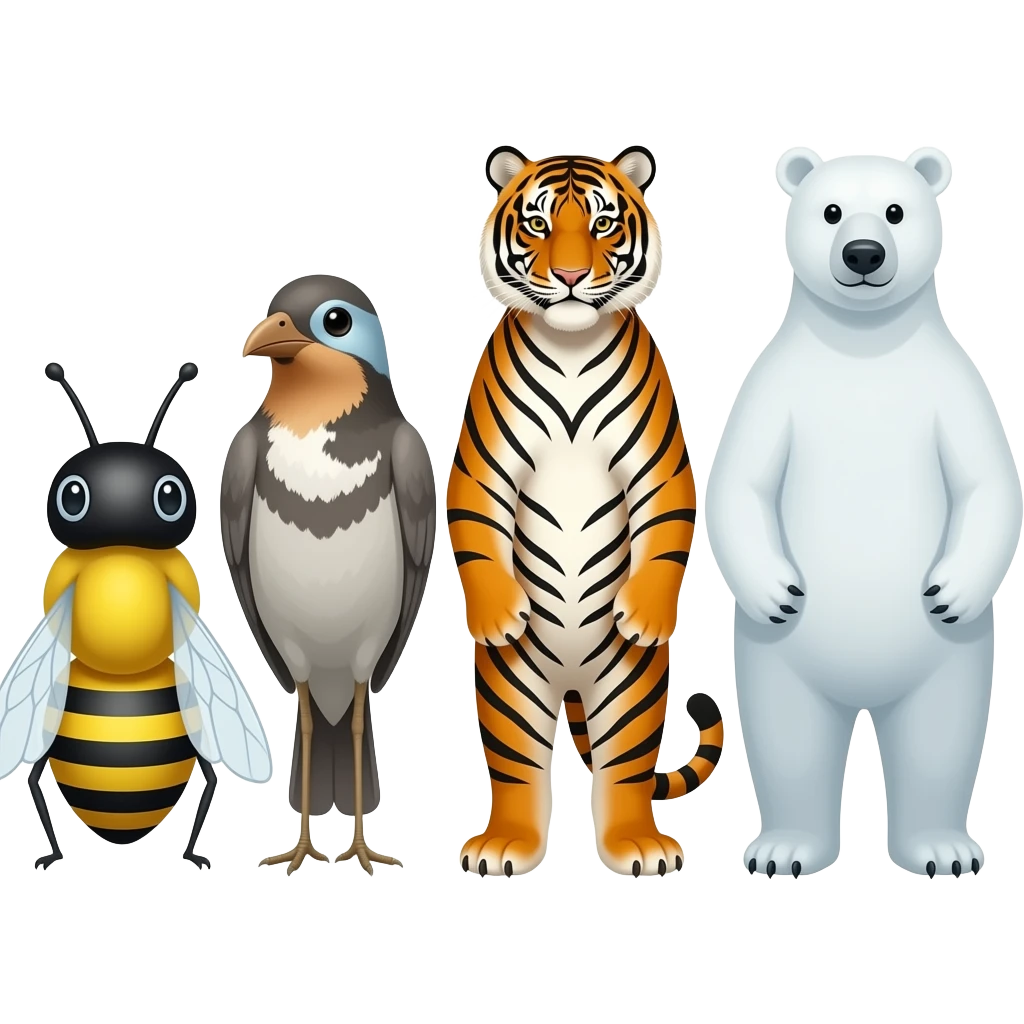 Food chain 🐝🐦🐅🐻‍❄️ emoji