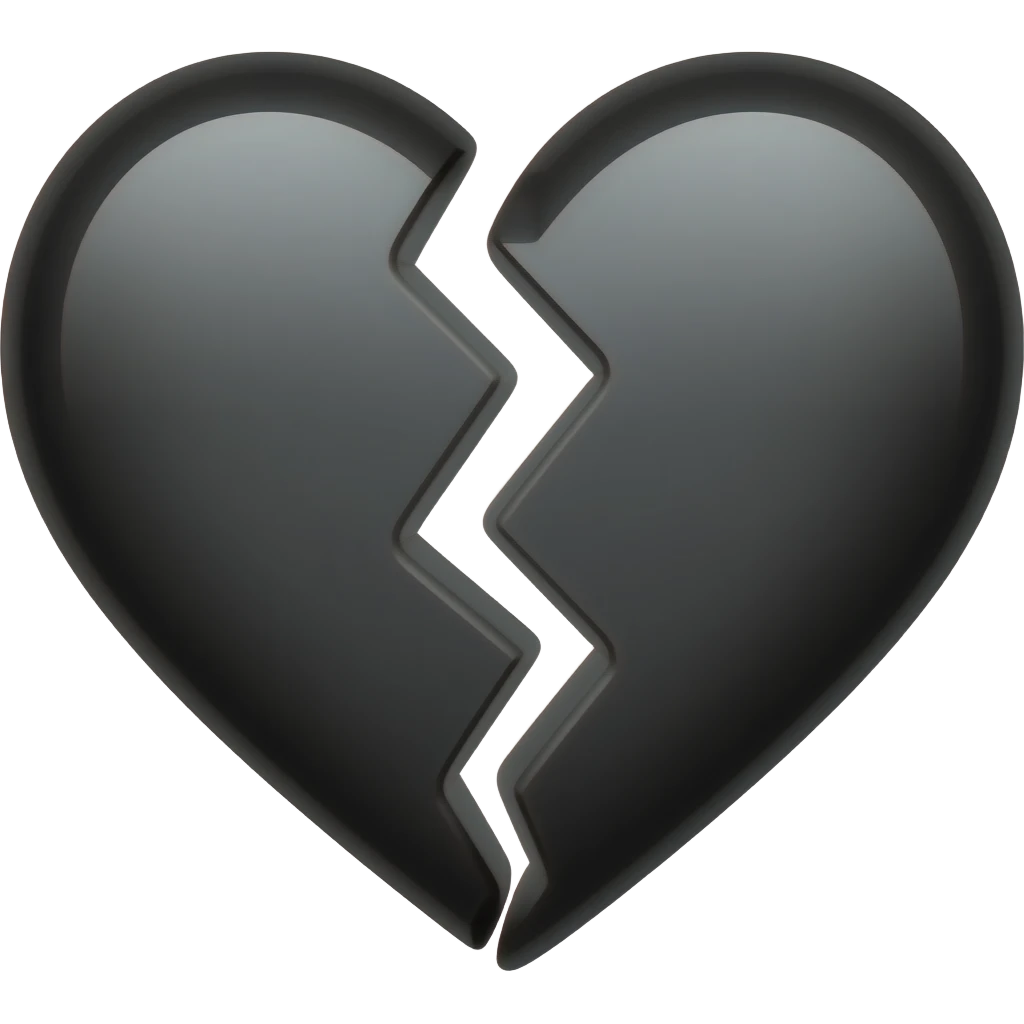 Corazón negro roto emoji