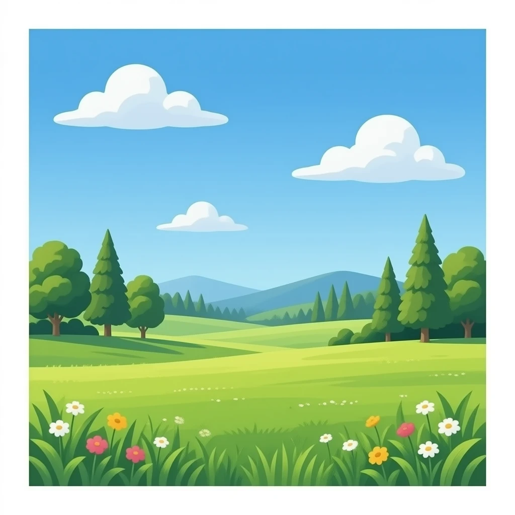 rectangular, horizontal painting with a landscape emoji