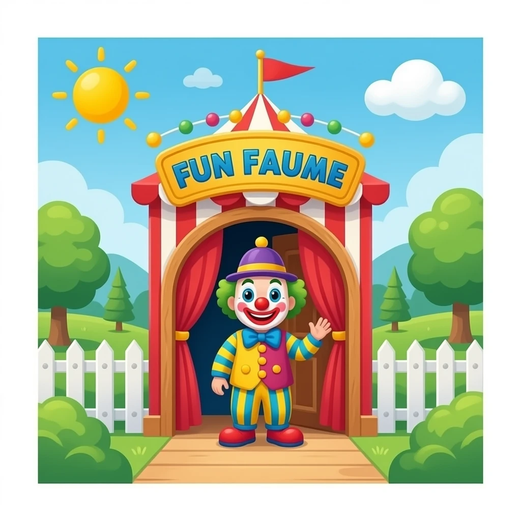 amusement park clown fun house entrance emoji