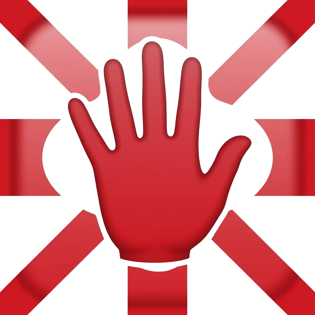 Ulster banner with a red hand in the centre emoji