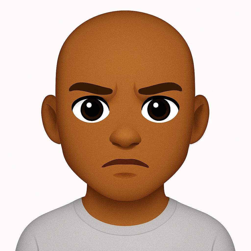 turn the second man in emoji style of the 1st image, match the facial features and clothes emoji