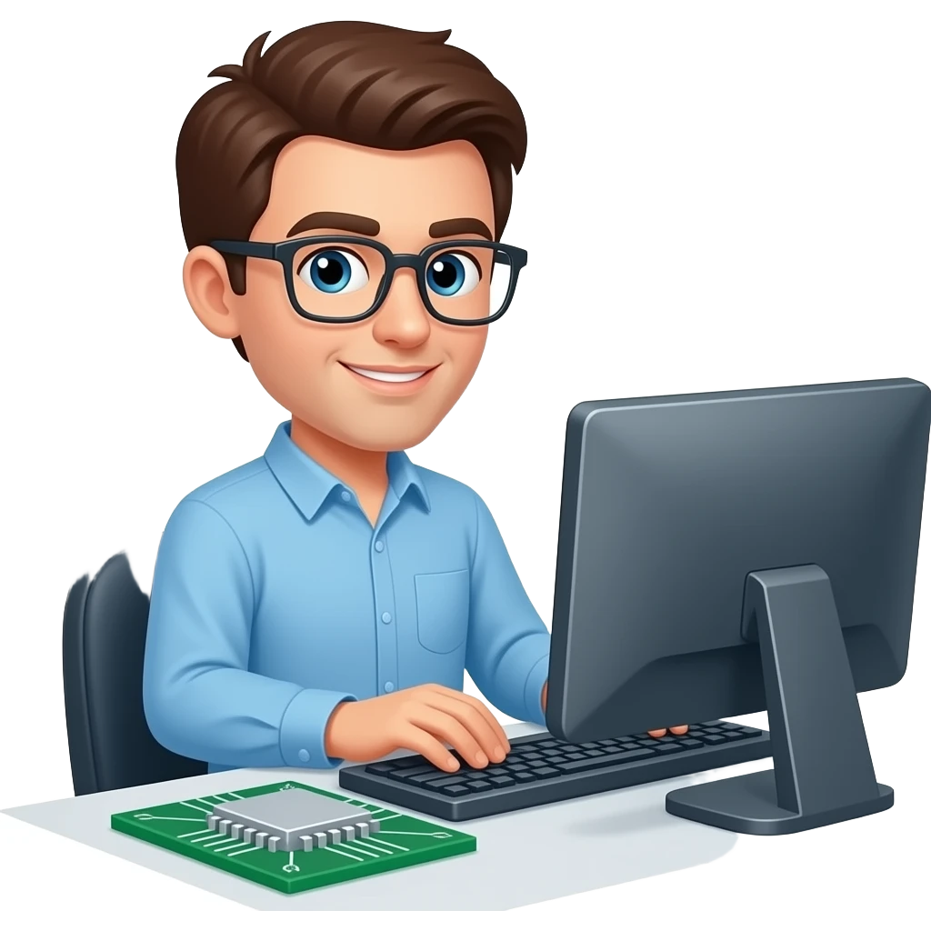 person working computer chip tech emoji