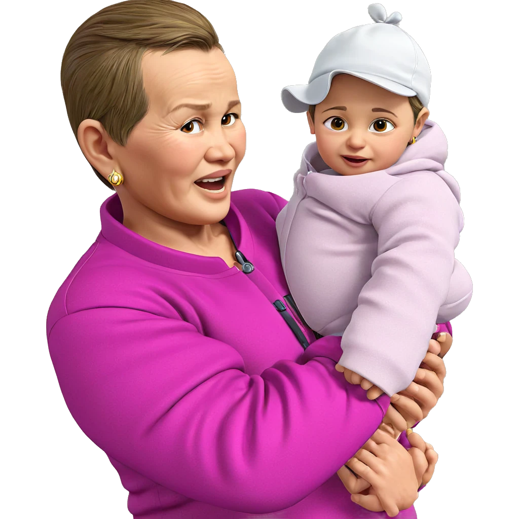 baby wearing earrings and hat emoji