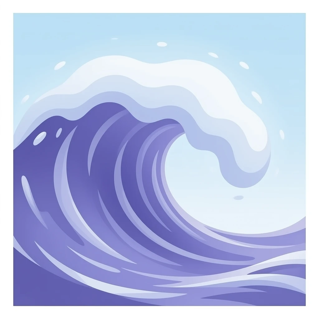 ocean wave but with lilac colours in it emoji | AI Emoji Generator