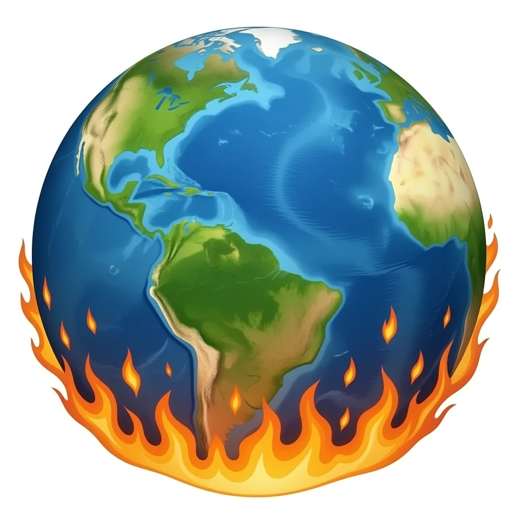 Planet Earth on fire emoji | AI Emoji Generator