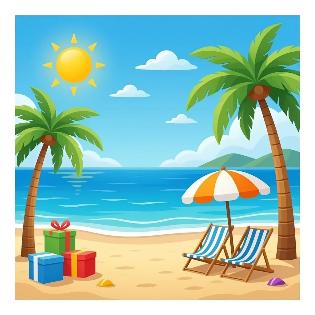 Beach party emoji