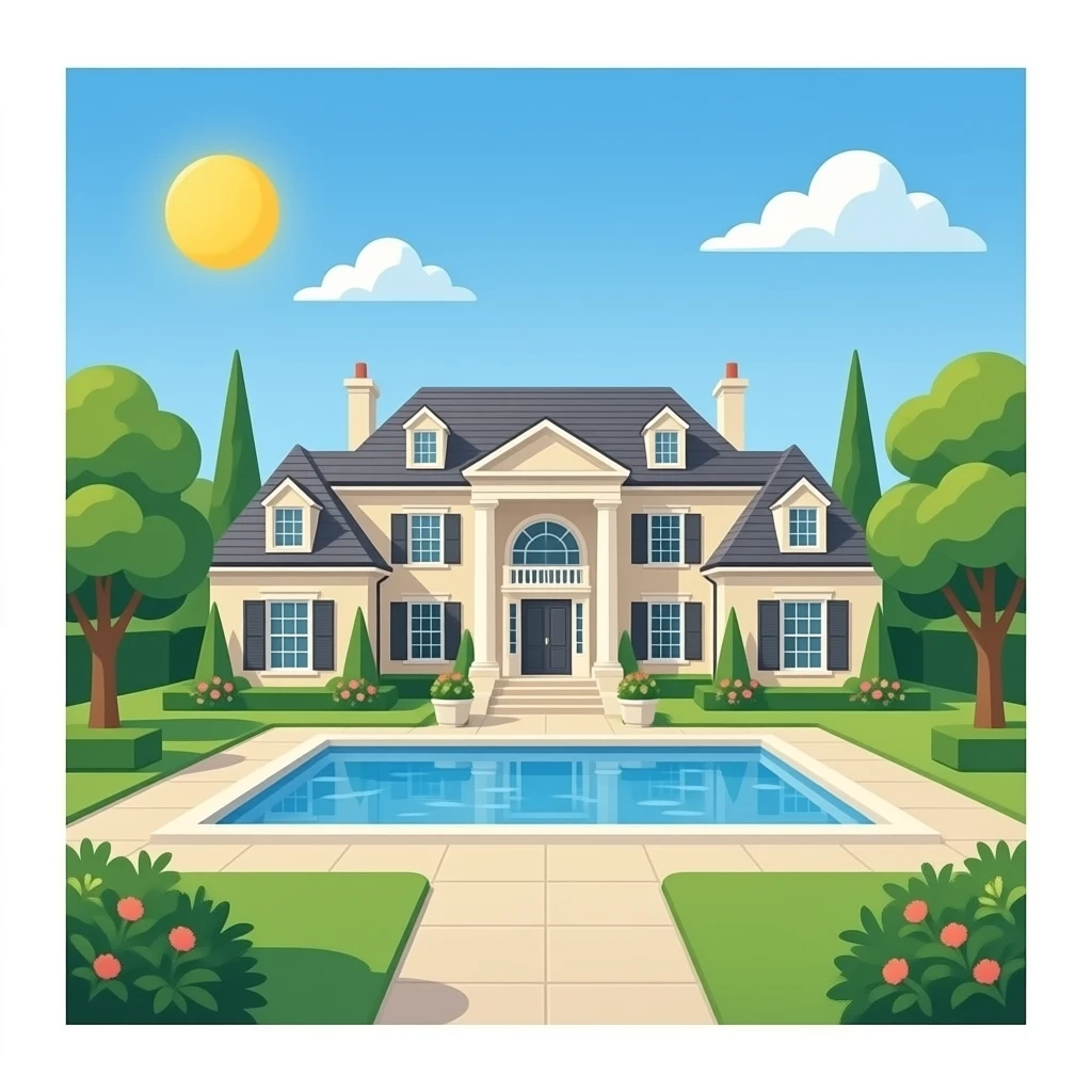 Celebrity mansion realistic emoji