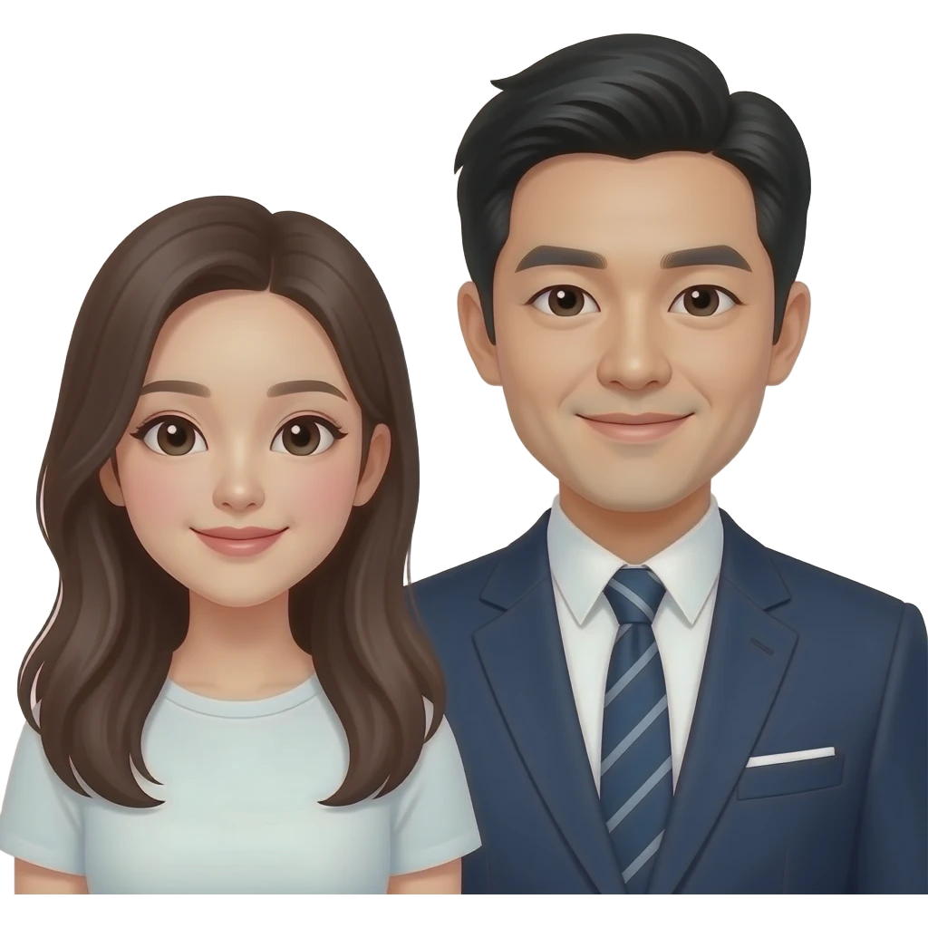 اصنع صورة فتاة مع زوجها الكوري emoji