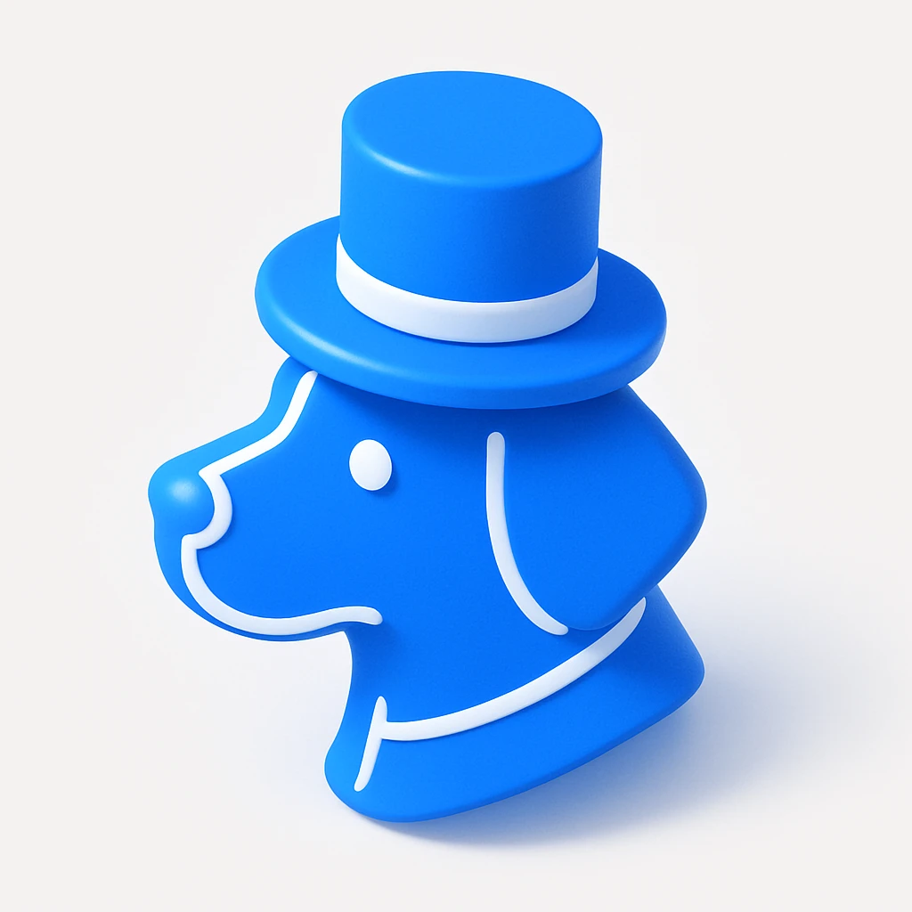 dog with tophat emoji